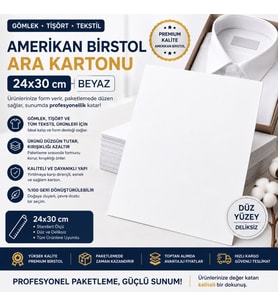 ### **Premium Beyaz Gömlek Ara Kartonu 24x30 cm 1000'li Kazak, Tişört ve Tekstil Ürünleri İçin**