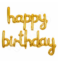 Happy Birthday El Yazısı Folyo Balon Gold