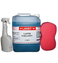 LANSY LASTİK PARLATICI 5 KG + UYGULAMA SPREYİ VE SÜNGERİ