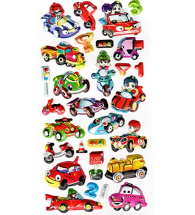 Sticker Kabartmalı Stiker Defter, Planlayıcı Etiket (limlra-038) - 17X9 cm - Arabalar, Taşıtlar