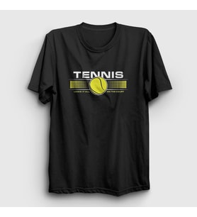 Presmono Unisex Siyah Court Spor Tennis Tenis T-Shirt 331770tt