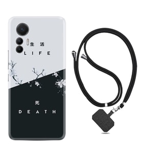 Xiaomi 12 Lite Kılıf Resimli Boyun Askılı İpli Desenli Silikon Life and Death 1339