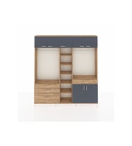 Arges Dolap 11 Raflı 4 Çekmeceli 2 Askılı 220x30x243 Çam-Antrasit/Çam