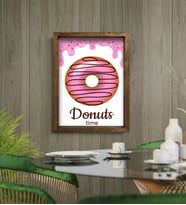 BK Gift Cafe & Bar & Restaurant Konseptli Doğal Masif Ahşap Çerçeveli Tablo-22