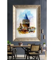 GÜMÜŞ ÇERÇEVELİ PASPARTULU TABLO C475
