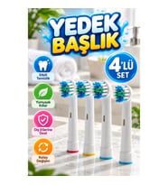 Elektrikli Diş Fırçası İçin 4’lü Yumuşak Kıllı Yedek Başlık Seti