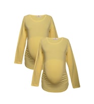LuvmaBelly MYRA2309_2309 Hamile tshirt seti (Sarı)