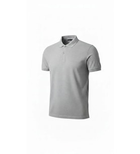 Erkek Pike Kumaş Düğmeli Yaka Regular Fit Günlük Kısa Kol Tişört T-shirt - Gri