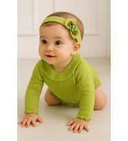 Kız Bebek Triko Bandana Badi 2'li Set Yenidoğan Konsept Çekim Kostümü 9000