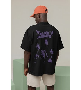 Black Sabbath Müzik Grubu Baskılı Unisex Oversize Rock Metal Tişört