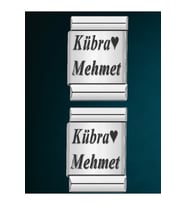 Italyan Charm Çelik İsimli Charm İstediğini Yazdır Gümüş Renk 2 Adet