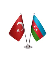 Azerbaycan İkili Masa Bayrağı