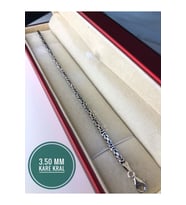 3.5mm Kare Kral Model Erkek Gümüş • Işıklı Kutuda Sevgiliye • Eşe • Babaya Bileklik
