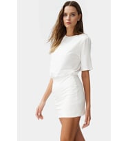 Pamuklu Elastanlı Mini Elbise Kısa Kollu Bodycon Kesim Uzun Ömürlü Dayanıklı Malzeme