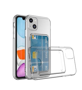 Coverzone iPhone 14 ile Uyumlu Kartl?kl? ?effaf Kamera Koruma Y�kseltisi Z-Serta Silikon Anti-?ok �zellikli K�?eleri Airbag ?effaf Telefon K?l?f?