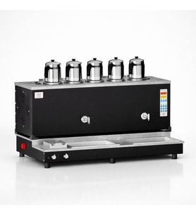 Anka Pro Plus Otomatik Çay Kazanı, 5 Demlikli, 50 Litre, Siyah, Elektrik+Doğalgaz