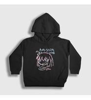 Presmono Unisex Çocuk Siyah Anti Social Club Bocchi The Rock Kapüşonlu Sweatshirt 506512tt