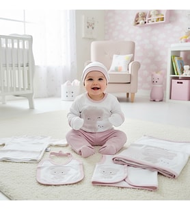 0-3 AY BEBEKLERE GAYE ORGANİK PAMUK AYICIK PANDA NAKIŞLI 10 LU SET