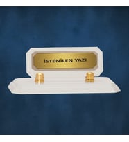 Kişiselleştirilebilir Ahşap Masa İsimliği (Beyaz)