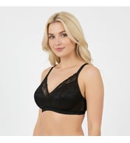 Kadın Tül Dantelli Balensiz Spor Sütyen BB2100 (Siyah)