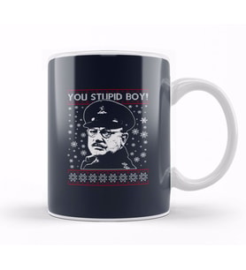 Dads Army Stupid Boy Christmas Knit Pattern Kupa Bardak Porselen