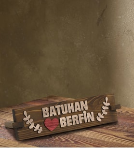 BK Gift Kişiye Özel Ahşap Kabartma Figürlü Masa İsimliği, Yeni İş Hediyesi, Sevgiliye Hediye, Ofis Hediyesi-3