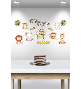 Safari Pastel Temalı Çok Parçalı Afiş *Kalın Kağıt 150 cm
