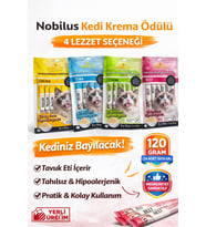 Kedi Krema Ödül Mama Çeşitleri, Kuzu + Tuna + Tavuk + Biftek 4 Paket Ödül