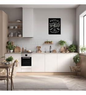 Özel Tasarım Metal Tablolar People Called Coffee I Called Happiness Metal Duvar Tablosu İmza