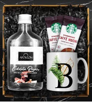 Kişiye Özel Harf Kupa & Apollon Çikolata Rüyası Kolonya & İkili Starbucks Mocha Hediye Seti
