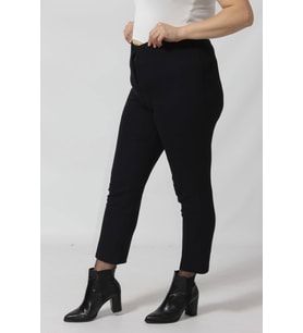 R003 BELİ LASTİKLİ KUMAŞ BÜYÜK BEDEN PANTOLON (Lacivert)