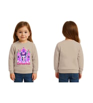 Unisex Kuromi Baskılı Çocuk Swaetshirt 3 İplik Şardonlu (Taş)
