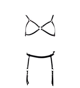 Mulvxbrf Brf02 Siyah Harness Takım Suni Deri Jartiyer Detaylı - Brf228 (Mulvix)