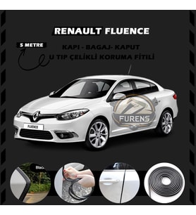 Renault Fluence Oto Araç Kapı Koruma Fitili 5metre Parlak Siyah Renk