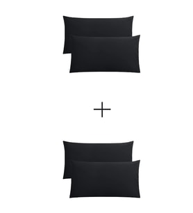 Stella Flavo 4'lü Yastık Kılıfı 50x70+20cm Kapaklı Siyah-siyah