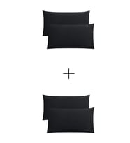 Stella Flavo 4'lü Yastık Kılıfı 50x70+20cm Kapaklı Siyah-siyah