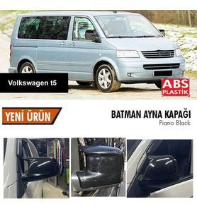 Volkswagen Transporter Yarasa Ayna Kapağı Batman Parlak Siyah Piano Black