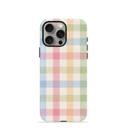 iPhone 15 Pro Max Vorian Çift Katmanlı Kılıf Pastel Gingham