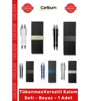 #VersatilKalem Logo Baskılı Promosyon Şık Hediye Tükenmez Versatil Kalem Seti Beyaz 1 Adet