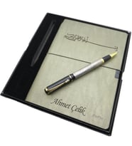 Scrikss İsme Özel Verona Defter(Besmeleli) + İsme Özel Besmele Kalem + Kişiye Özel Kutulu Set (Karışık)