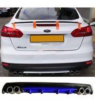 Ford Focus Mk3 Mavi Difüzör Çiftli Yuvarlak Egzoz Görünümlü D Tip Difizör