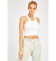 Maraton SlimFit Kadın Bisiklet Yaka Beyaz Bra