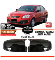 Kia Rio JB 2006-2012 Uyumlu Batman Yarasa Ayna Kapağı Piano Black ABS Plastik Sağ Sol Takım