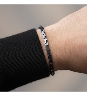 Valmont Accessories Zincir Tasarım Asansörlü Ayarlanabilir Modern Antrasit Renk Erkek Bileklik
