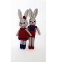 Bay ve Bayan King Tavşan Çifti Amigurumi Organik Oyuncak