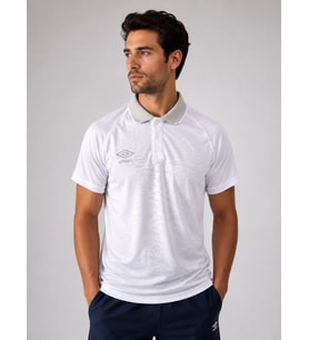 UMBRO Vectör Kamp Erkek Beyaz Polyester Polo Yaka Spor Tişört TF0614