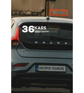 36 Kars Arpaçay Plaka Kodlu Beyaz Araç Sticker Arpaçay İlçe Yazılı Kars Özel Tasarım 40x8 cm Şehir ve İlçe Temalı Kaliteli Sticker