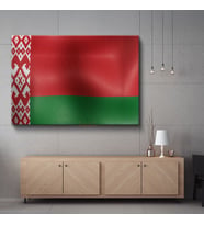 Belarus Bayrağı - Dalgalı Görünüm Kanvas Tablo