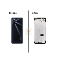 Oppo A72 Siyah Uyumlu Lensli Orta Kasa Full Kasa Kapak Gövde Housing