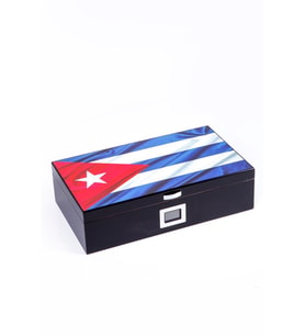 PremiumQuality Cuban Flag Sedir Humidor Puro Kutusu